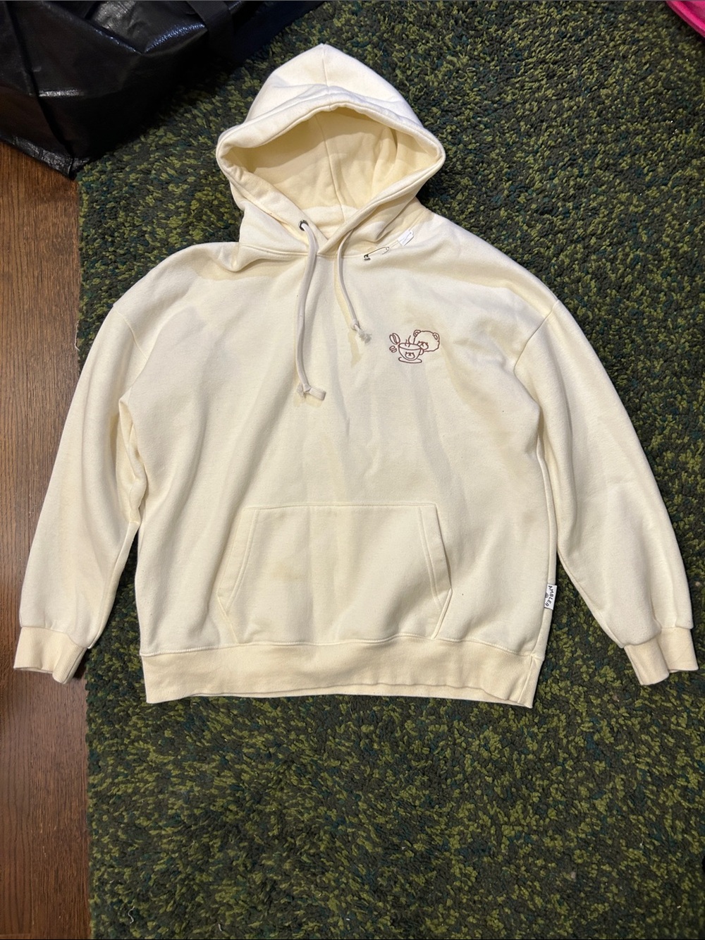 Korean Brand Teddy Bear Embroidered Oversized Hoodie